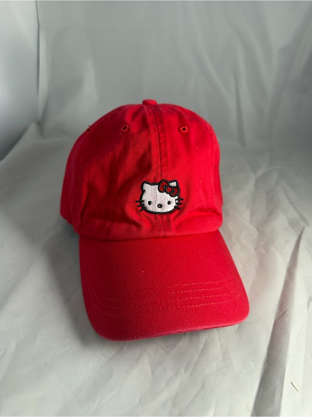 Hello Kitty Adult Adjustable Red Baseball Style  Hat